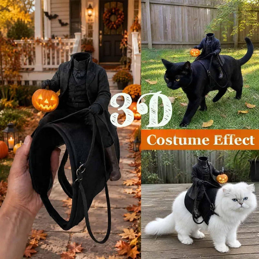 Headless Horseman Cat Costume Injection Molding Natural