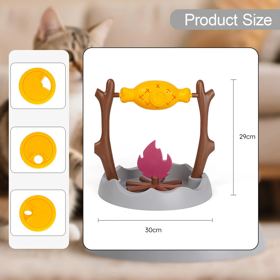 PurrFire Roast Chicken Leg Slow Feeder – 360° Interactive Cat Toy