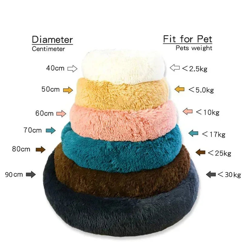 Super Soft Plush Donut Cat Bed – Warm, Washable Calming Pet Bed