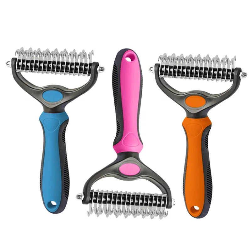 Double-Sided Dematting Comb – Professional Deshedding Brush for Dogs & Cats