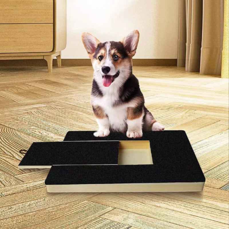 PawTrim™ Wooden Scratch Board – Nail Care Trainer with Built-In Treat Box