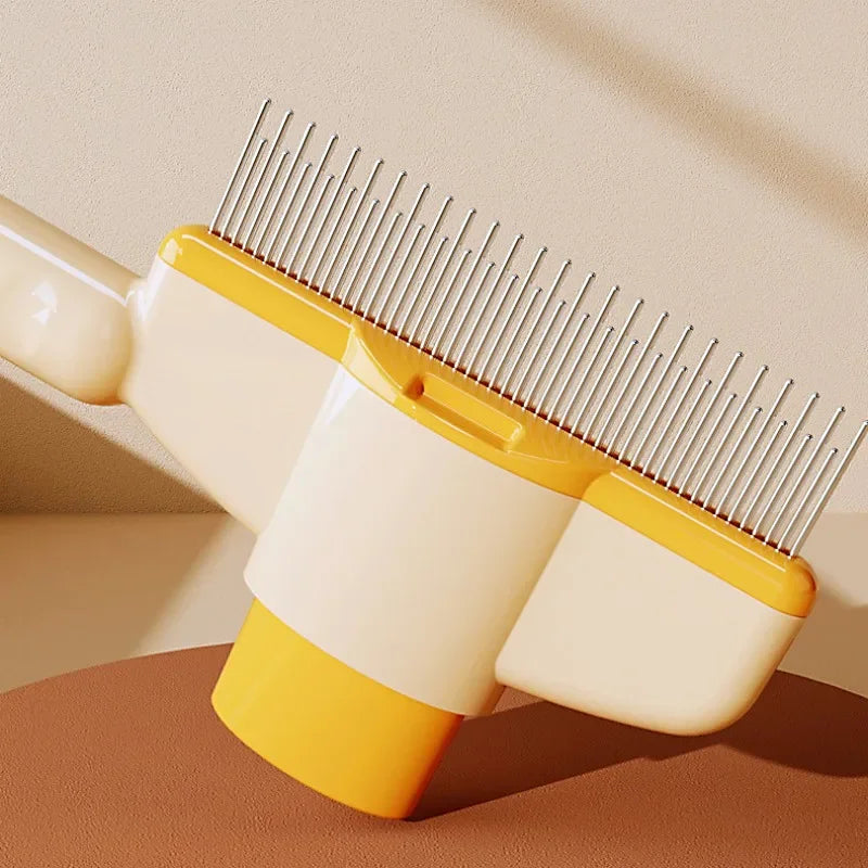 Self-Cleaning Dog & Cat Grooming Comb – One-Button Hair Remover Brush