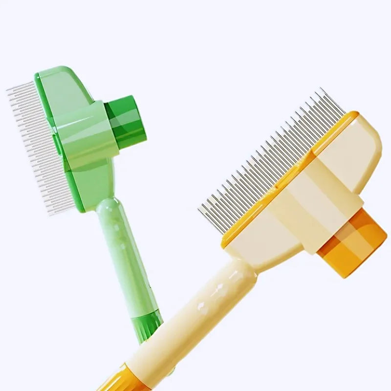 Self-Cleaning Dog & Cat Grooming Comb – One-Button Hair Remover Brush
