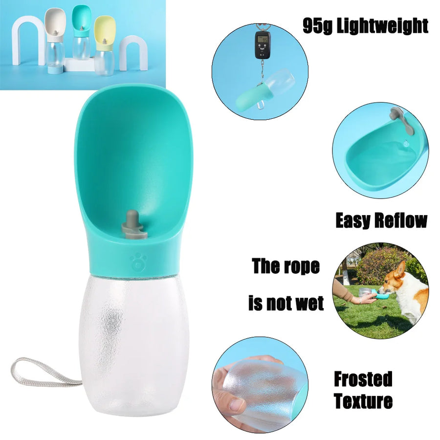 Portable Pet Water Bottle 300ML – Leakproof Travel Bowl for Dogs