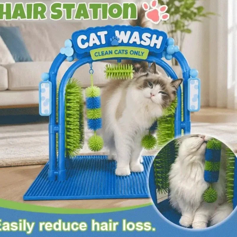 Cat Self Grooming Wash Station Interactive Cat Massage Brush Toy Hair Removal Pet Grooming Supplies for Kitten