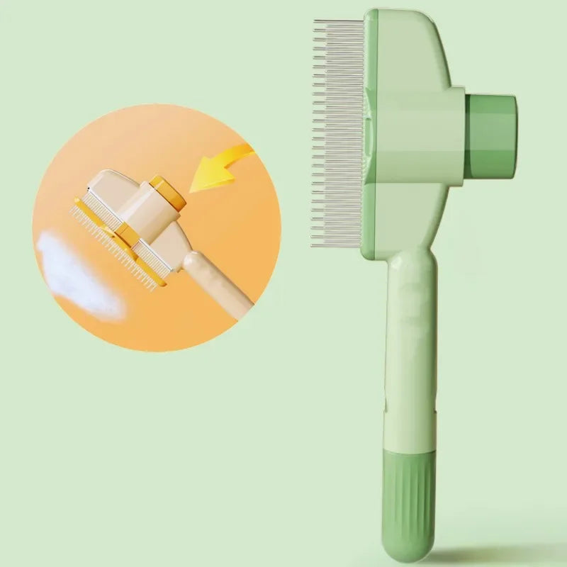 Pet Castle self-cleaning stainless steel grooming comb for dogs and cats