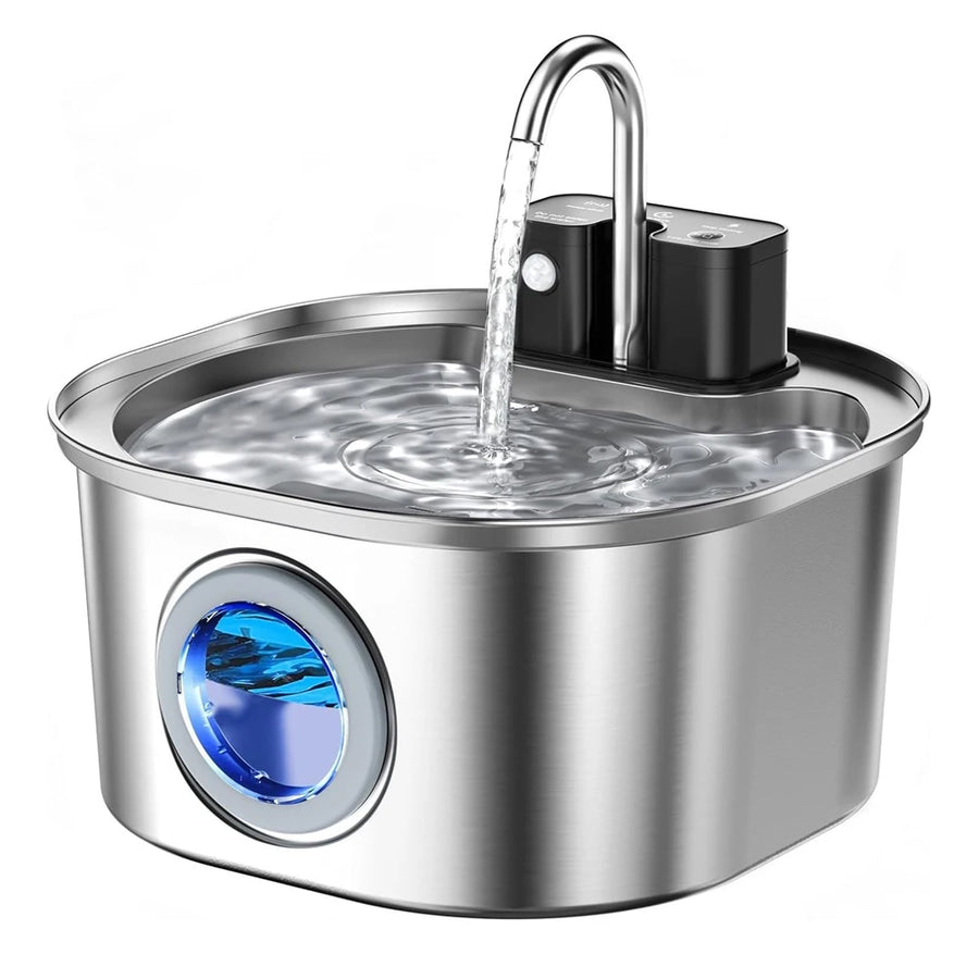 3L Stainless Steel Wireless Cat Water Fountain – Auto Sensor Pet Drinking Fountain