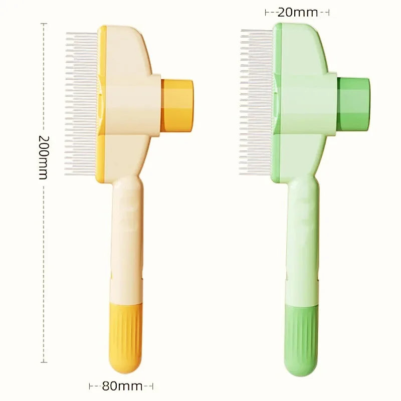 Self-Cleaning Dog & Cat Grooming Comb – One-Button Hair Remover Brush