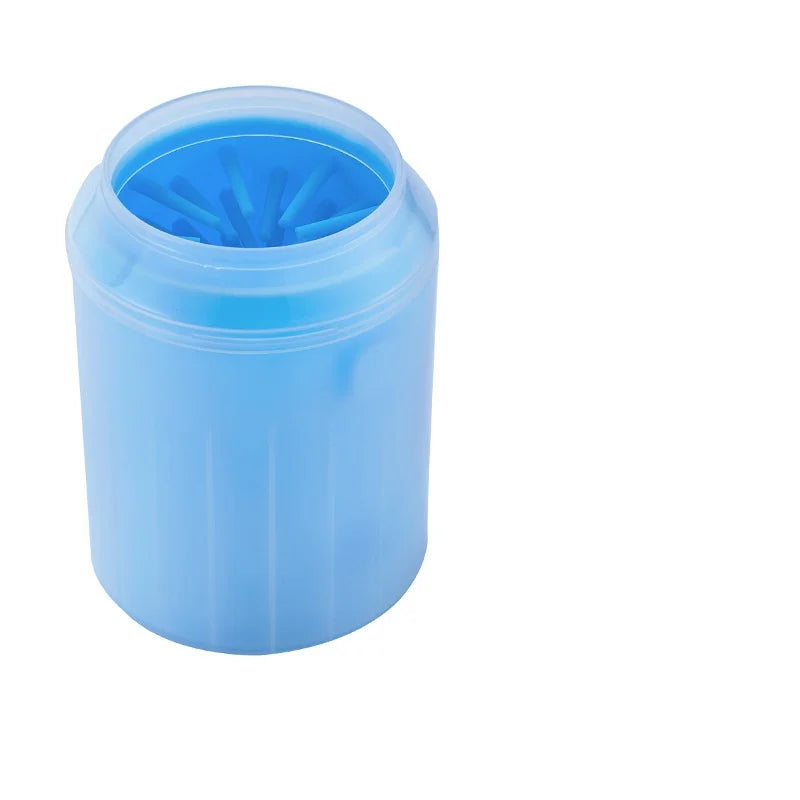 Blue plastic container with a lid on a white background