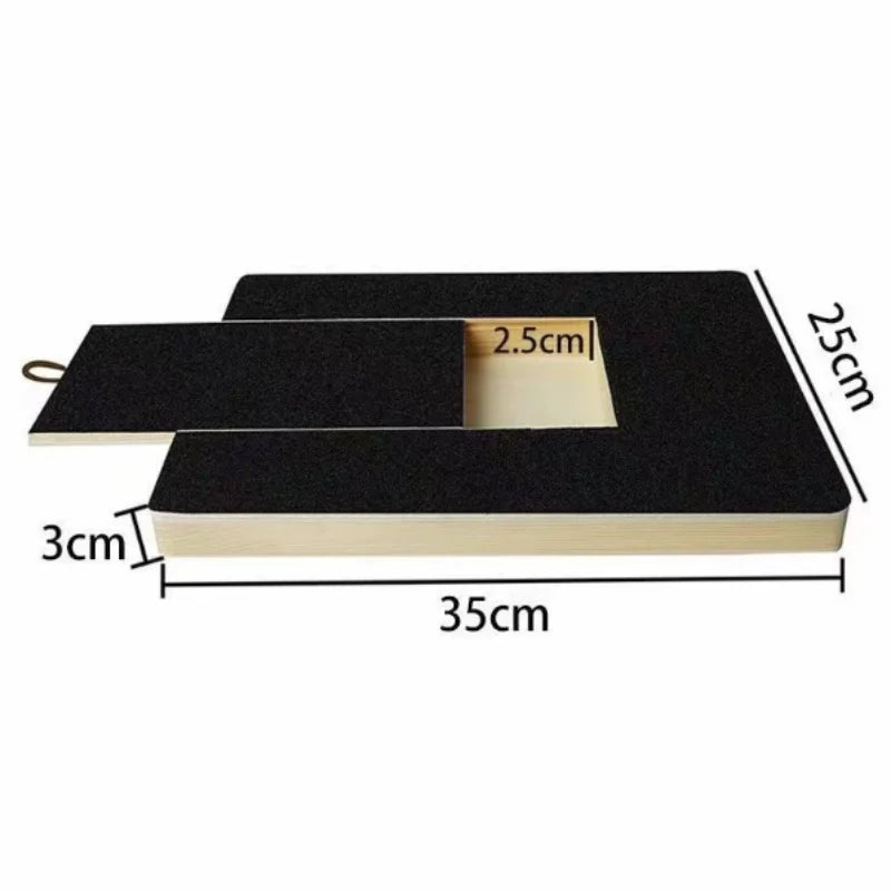 Wooden dog nail trim scratch board with pull-out treat box and sandpaper pad