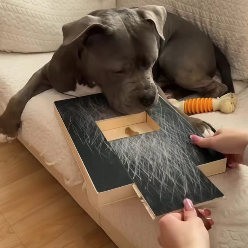 PawTrim™ Wooden Scratch Board – Nail Care Trainer with Built-In Treat Box