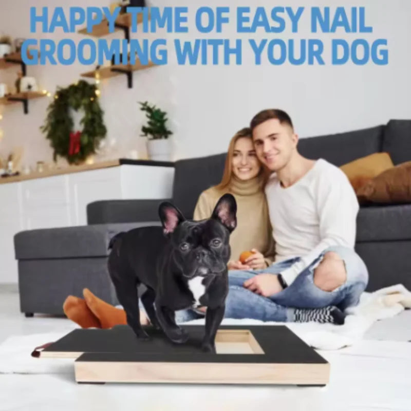 PawTrim™ Wooden Scratch Board – Nail Care Trainer with Built-In Treat Box