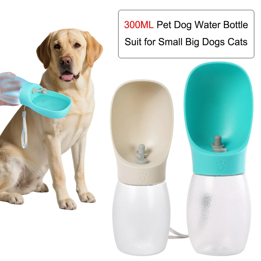 Portable Pet Water Bottle 300ML – Leakproof Travel Bowl for Dogs
