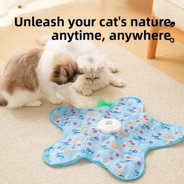 Pet Castle interactive moving feather cat toy with hidden feather hide-and-seek design