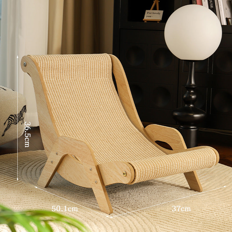 Wooden Cat Recliner Scratcher Lounge