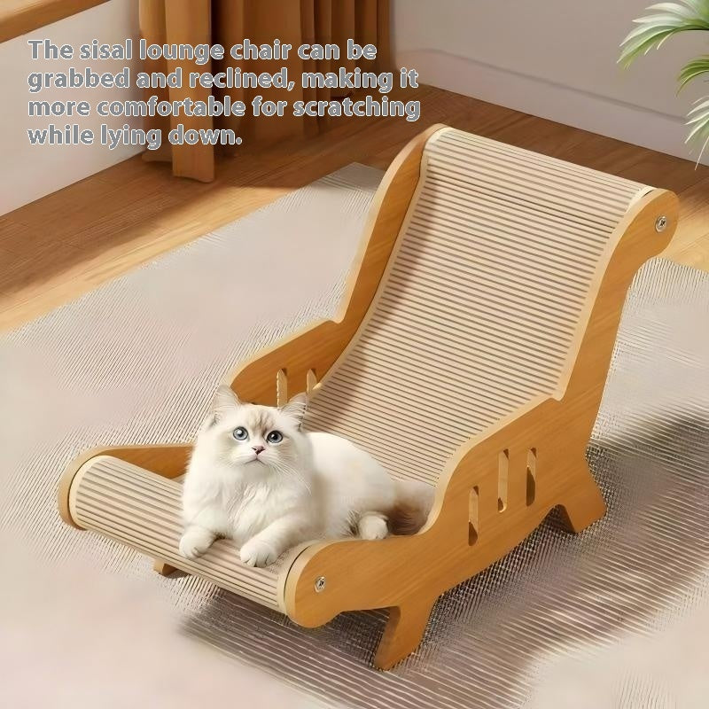 Wooden Cat Recliner Scratcher Lounge