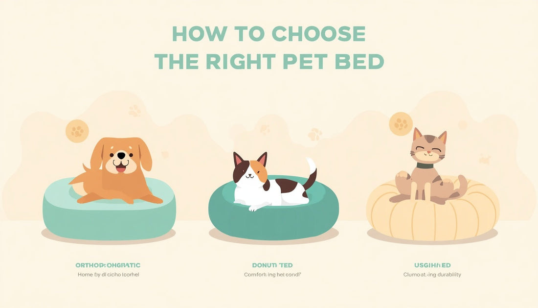 Dog and cat relaxing on comfortable pet beds, illustrating how to choose the right pet bed for comfort, support, and better sleep."