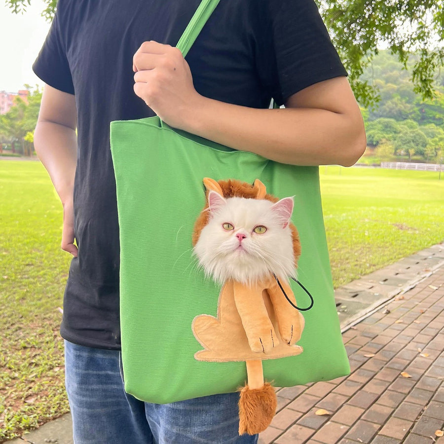 Canvas Pet Tote Bag – Portable Shoulder Carrier for Small Cats & Dogs