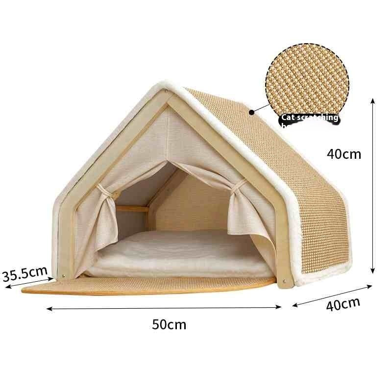 Cat Scratch Board Windproof And Durable Sisal Extra Large Cat Scratching Tent – Sisal Cat House with Wood Frameat Tents
