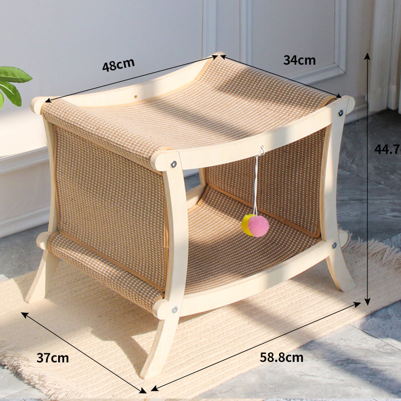Cat Nest Double-Layer Sisal Scratching Bed