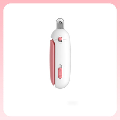 White and pink electronic device on a white background