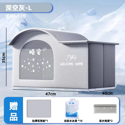 Pet Castle Cat Air Conditioning House - insulated cooling nest for cats with ice pack kit