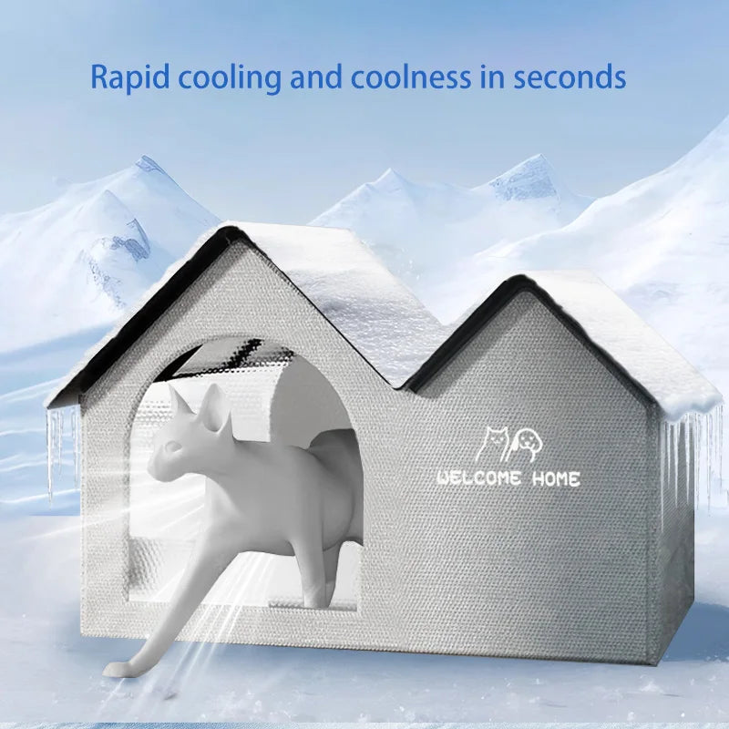 Pet Castle Cat Air Conditioning House - insulated cooling nest for cats with ice pack kit