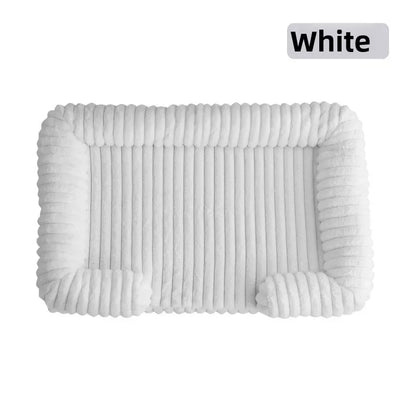 Rectangular white textured bath mat on a white background with 'White' label.