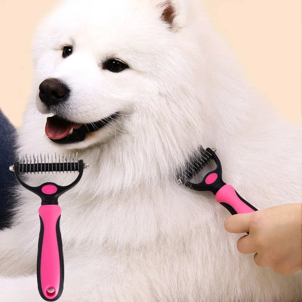 Pet Castle double-sided stainless steel dematting comb for dogs and cats