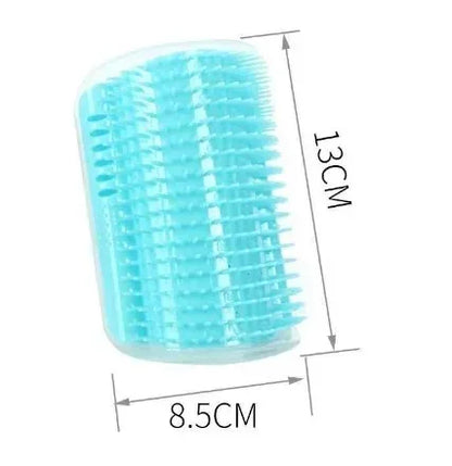 Blue hair roller with dimensions labeled on a white background