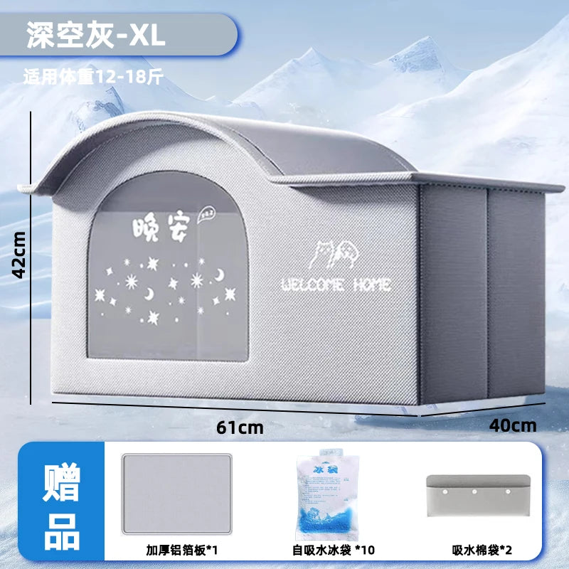 Pet Castle Cat Air Conditioning House - insulated cooling nest for cats with ice pack kit