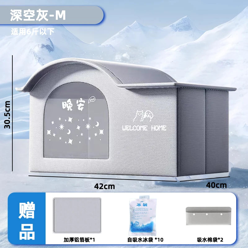 Pet Castle Cat Air Conditioning House - insulated cooling nest for cats with ice pack kit