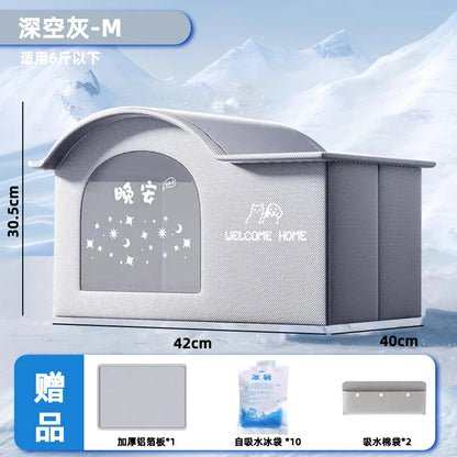 Pet Castle Cat Air Conditioning House - insulated cooling nest for cats with ice pack kit