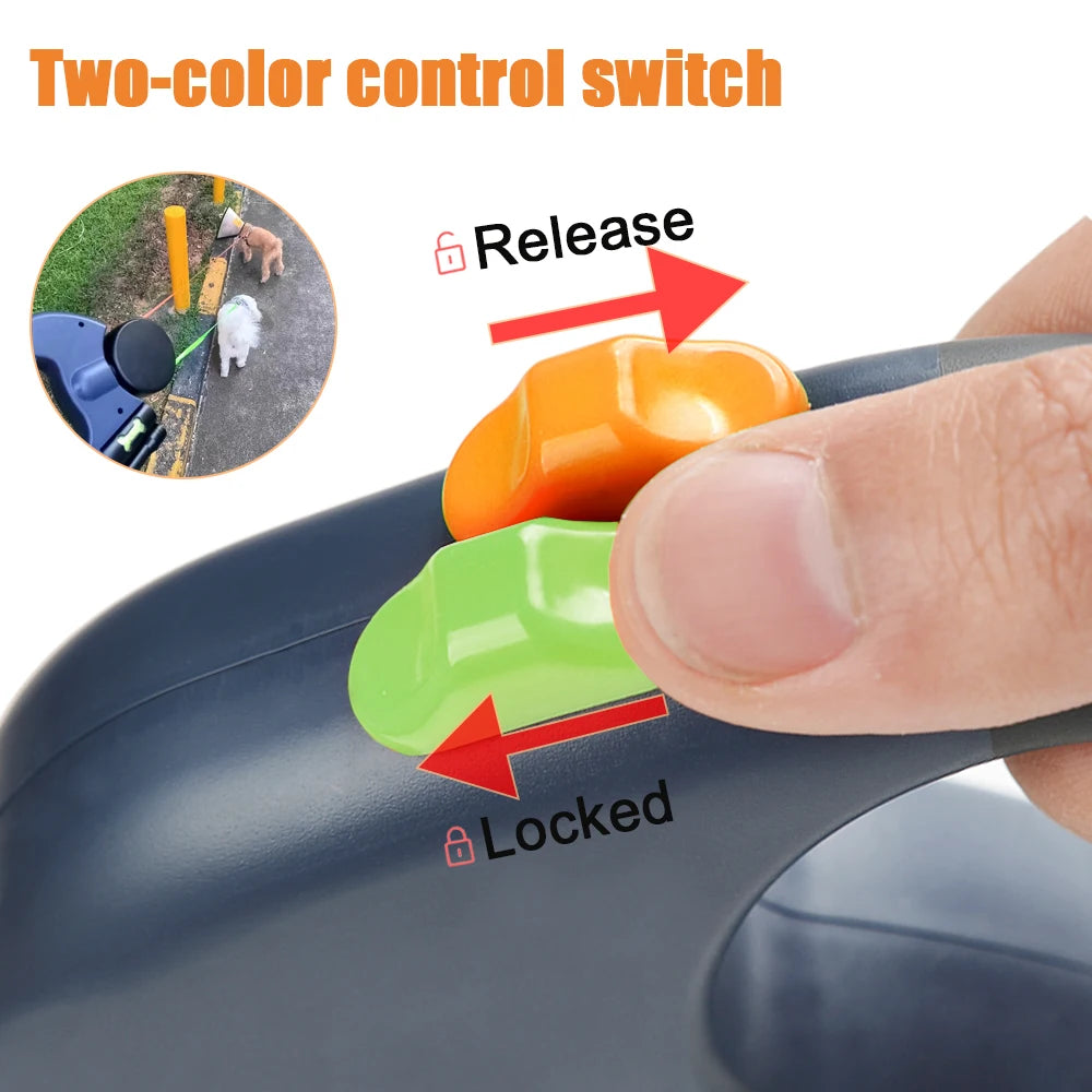Two-color control switch with labeled 'Release' and 'Locked' positions, showing a finger pressing the switch.