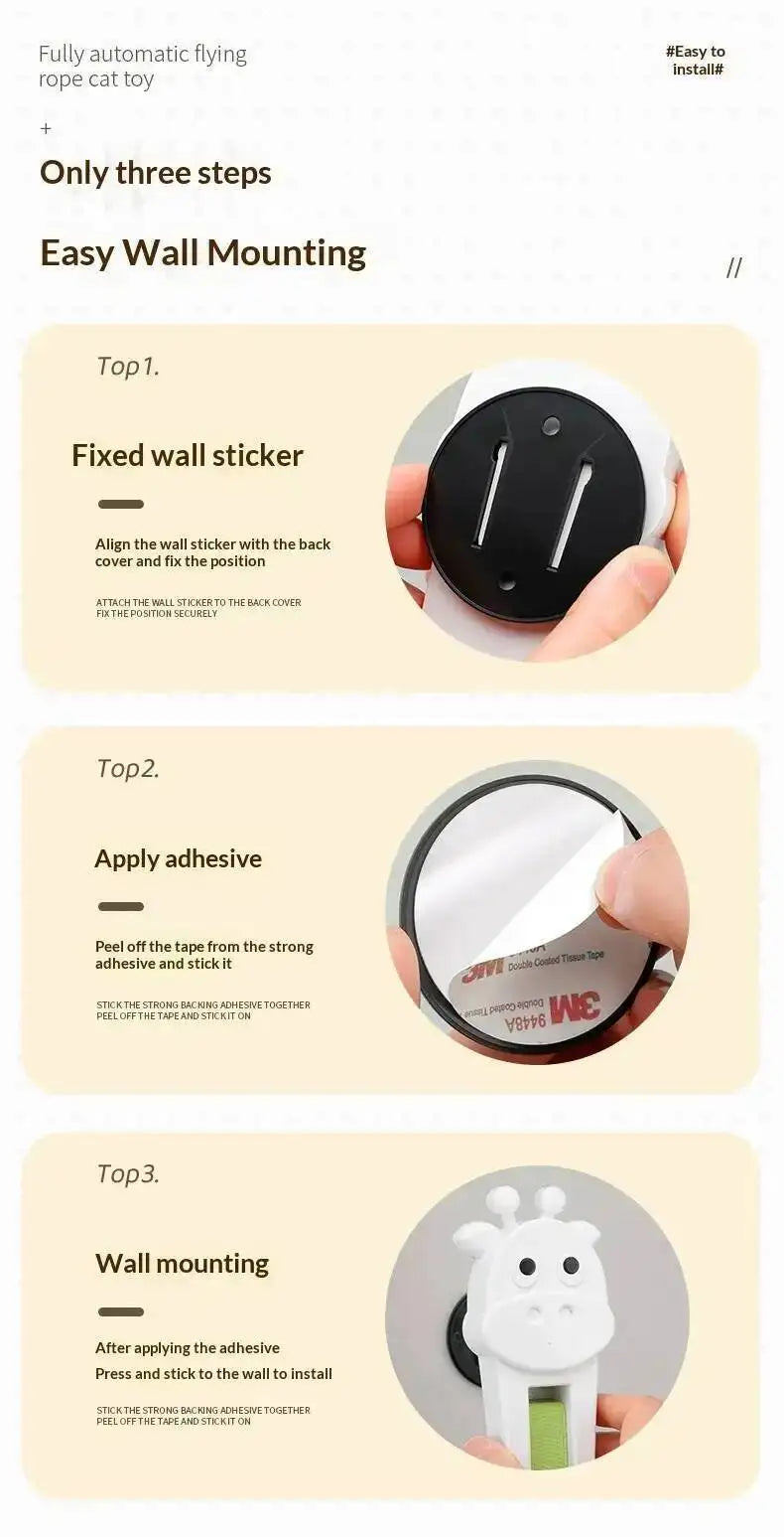 Step-by-step guide for easy wall mounting with a product illustration on a beige background