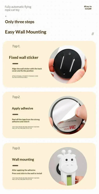 Step-by-step guide for easy wall mounting with a product illustration on a beige background