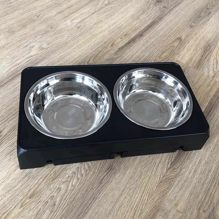 Elevated Dog Feeder – Adjustable Raised Stand with Double Stainless Steel Bowls