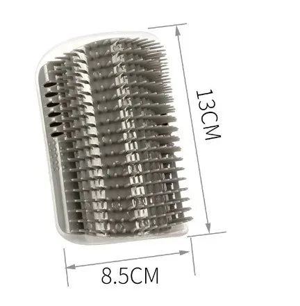 Metallic hairbrush with dimensions labeled on a white background
