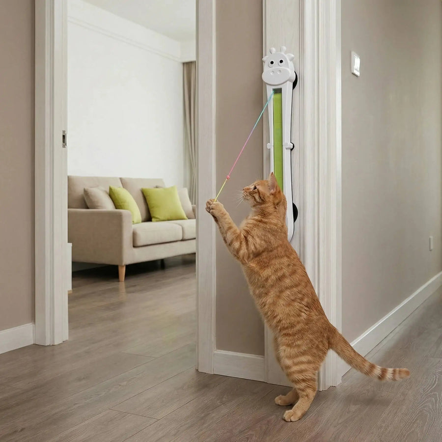 Electric Cat Teaser Toy – USB Rechargeable Wall-Mount Automatic Rope Toy