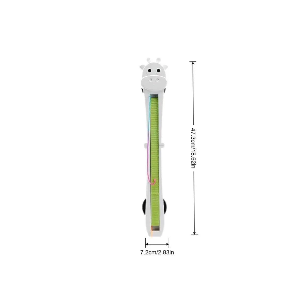 A giraffe-shaped measuring stick or ruler shown on a white background with dimension lines and text indicating height of 47.3cm (18.