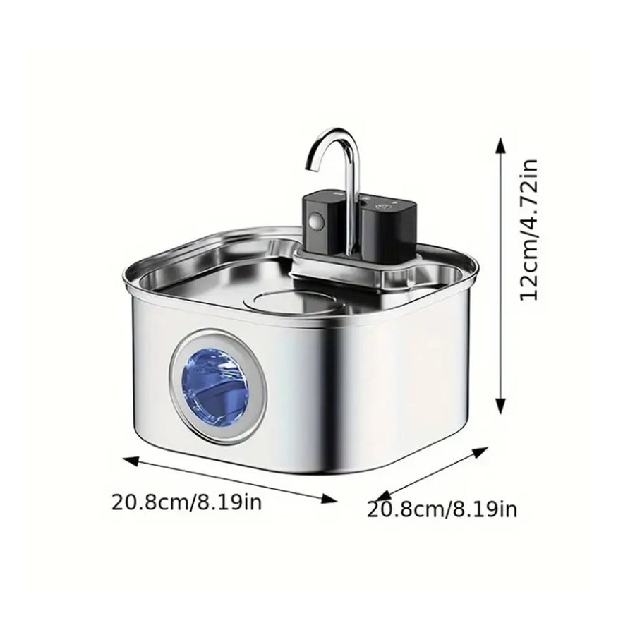 3L Stainless Steel Wireless Cat Water Fountain – Auto Sensor Pet Drinking Fountain