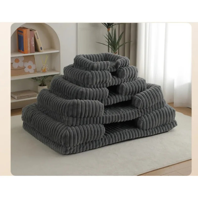 Calming Orthopedic Dog Bed – Memory Foam Plush Sofa with Removable Cover