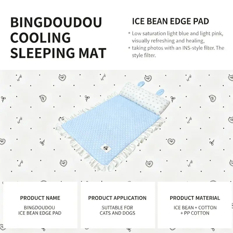 Bunny Ears Cooling Dog Bed – Ice Silk Summer Sleeping Mat for Small & Medium Dogs