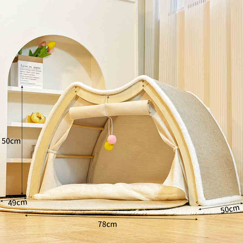 Cat Scratch Board Windproof And Durable Sisal Extra Large Cat Scratching Tent – Sisal Cat House with Wood Frameat Tents