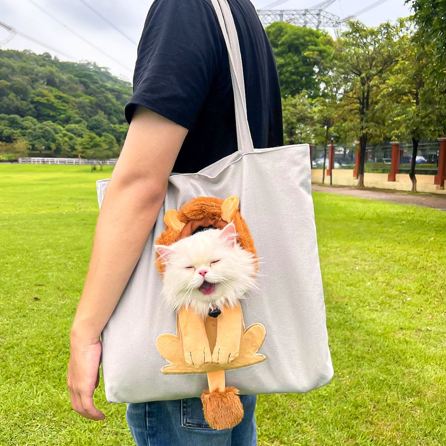Canvas Pet Tote Bag – Portable Shoulder Carrier for Small Cats & Dogs