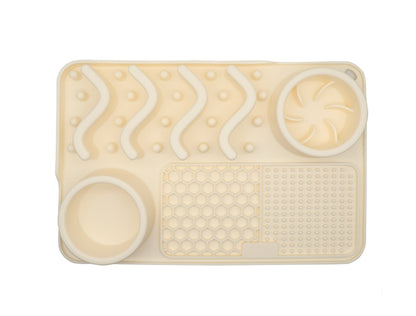 Rectangular bath mat with textured design on a white background