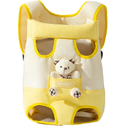 Pet carrier with a teddy bear design and 'HIPPET' branding on a white background